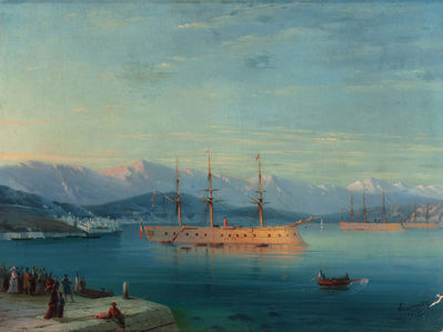«Французские суда выходят из Чёрного моря», 1871