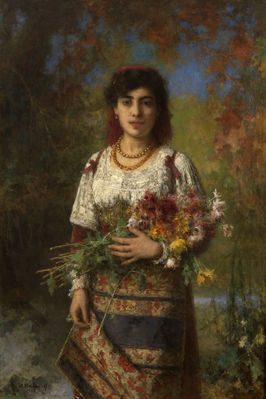 Цыганка с цветами. 1907