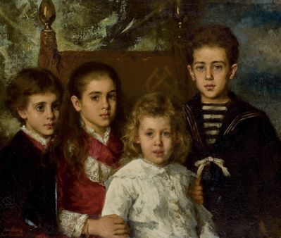 Портрет детей Павла Павловича Демидова, князя Сан-Донато.. 1883