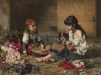 Юные цветочницы. 1885
