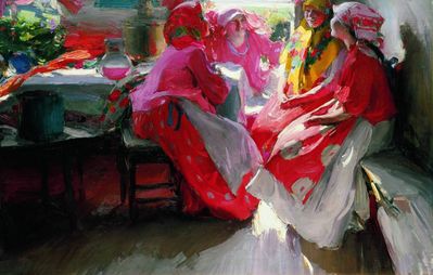 В гостях. 1915
