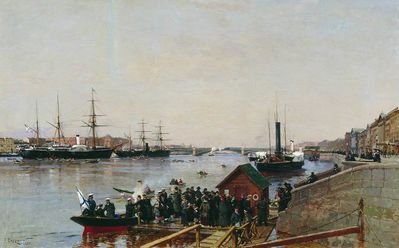 Пристань на Неве. 1885