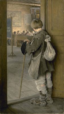 "У дверей школы", 1897