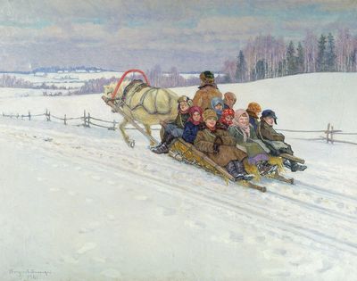 "В школу зимой", 1941