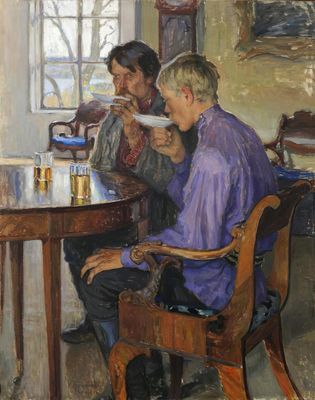 "Новые владельцы (Чаепитие)", 1913