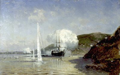 Дело лейтенанта Скрыдлова на Дунае. 1881 Эскиз