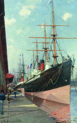 Французские пароходы в Гавре. 1880-1890-е