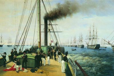 Смотр Балтийского флота Николаем I на пароходе Невка в 1848 году. 1850-1860-е