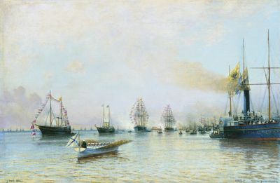 Парад кораблей Балтийского флота по случаю прихода германской эскадры в 1888 году. 1888