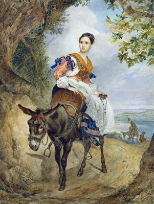 Ольга Ферзен на ослике. 1835