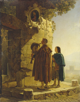 Пифферари перед образом мадонны. 1825