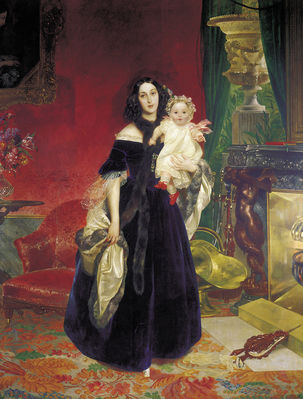 Портрет М.А.Бек с дочерью М.и.Бек. 1840