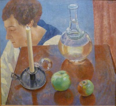 "Натюрморт. Свеча и графин", 1918