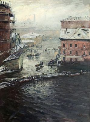"Наводнение на Екатерининском канале в Петербурге", 1903