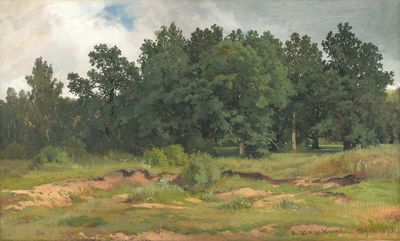 «Дубовый лесок в серый день», 1873