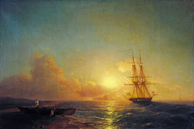 «Двадцатишестипушечный корабль в виду берега», 1852