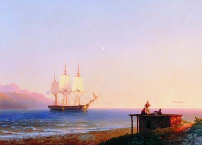 «Фрегат под парусом», 1838