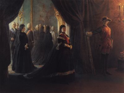 Екатерина II у гроба императрицы Елизаветы. 1874