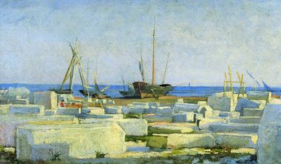 Масса-Каррара. Погрузка мрамора. 1868 Этюд