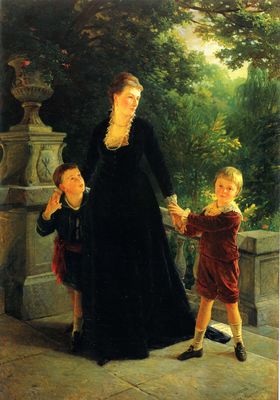 Портрет М.А. Скоропадской с сыновьями . 1879