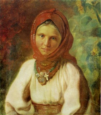 Портрет девочки в красном платке. До 1859