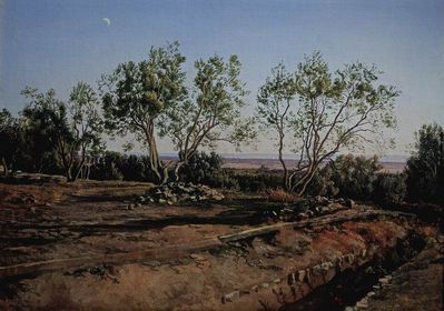 Оливы у кладбища в Альбано. Молодой месяц. 1842-1846