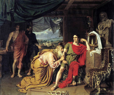 Приам, испрашивающий у Ахиллеса тело Гектора. 1824