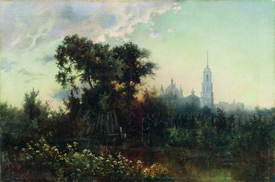 Пейзаж с колокольней. 1860-е