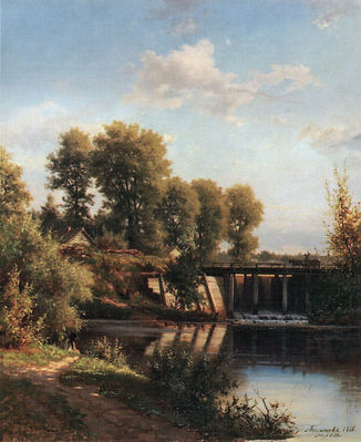 Пейзаж с плотиной. 1866