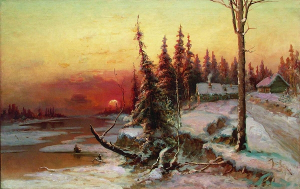 Закат. Деревня. 1896