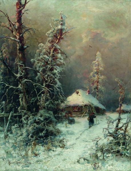 Зимний пейзаж с домом. 1918