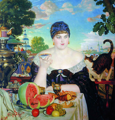"Купчиха за чаем", 1918