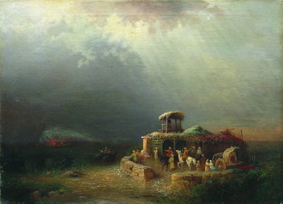 Черкесские воины в степи. 1885