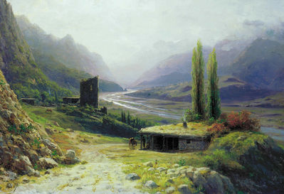 Кавказское ущелье. 1893