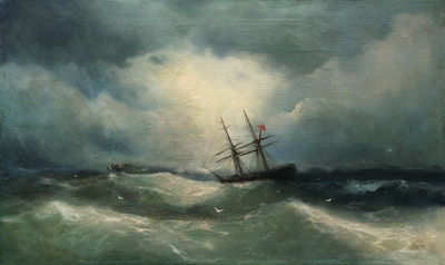 Корабль в море. 1890-е