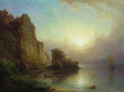 Лофотенский остров. Скалы у моря. 1895