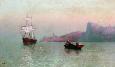 Парусное судно у моря. 1884
