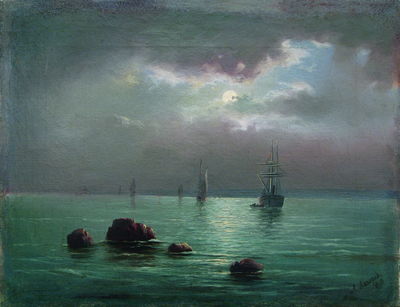 Закат над заливом. 1860