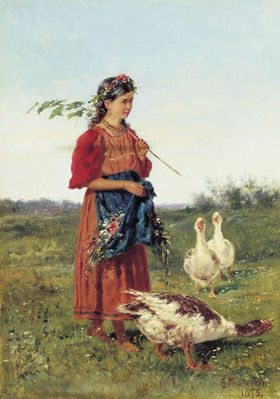 «Девочка с гусями», 1875