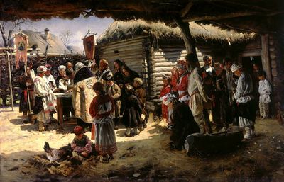 «Молебен на Пасху», 1887-1888
