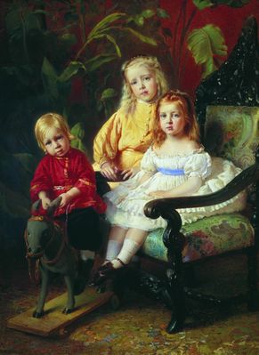 Портрет детей Стасовых. Начало 1870-х