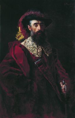 Портрет мужчины в красном бархатном костюме. 1882