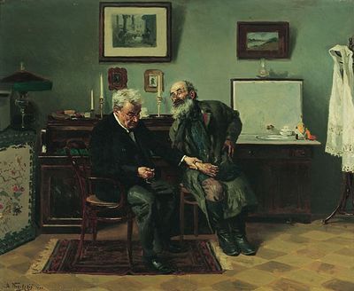 На приеме у врача. 1900