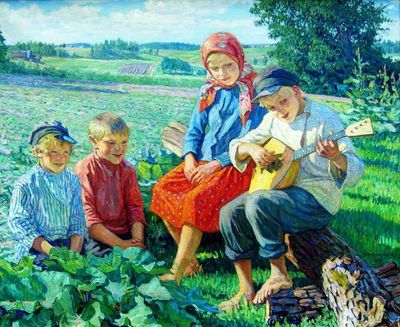 "Маленький концерт с балалайкой (Дети. игра на балалайке)", 1937