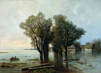 Наводнение в деревне. 1872