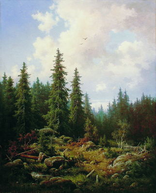 Пейзаж с елями. 1860-е