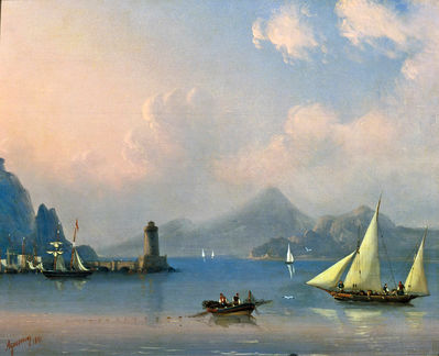 «Морской пролив с маяком», 1841
