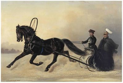 император Николай I на зимнем выезде, 1851