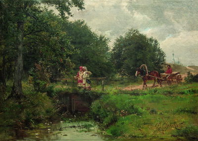 У запруды. Конец 1890-х - начало 1900-х
