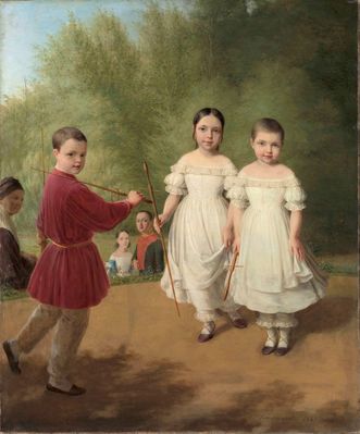 «Портрет детей Панаевых с няней», 1841